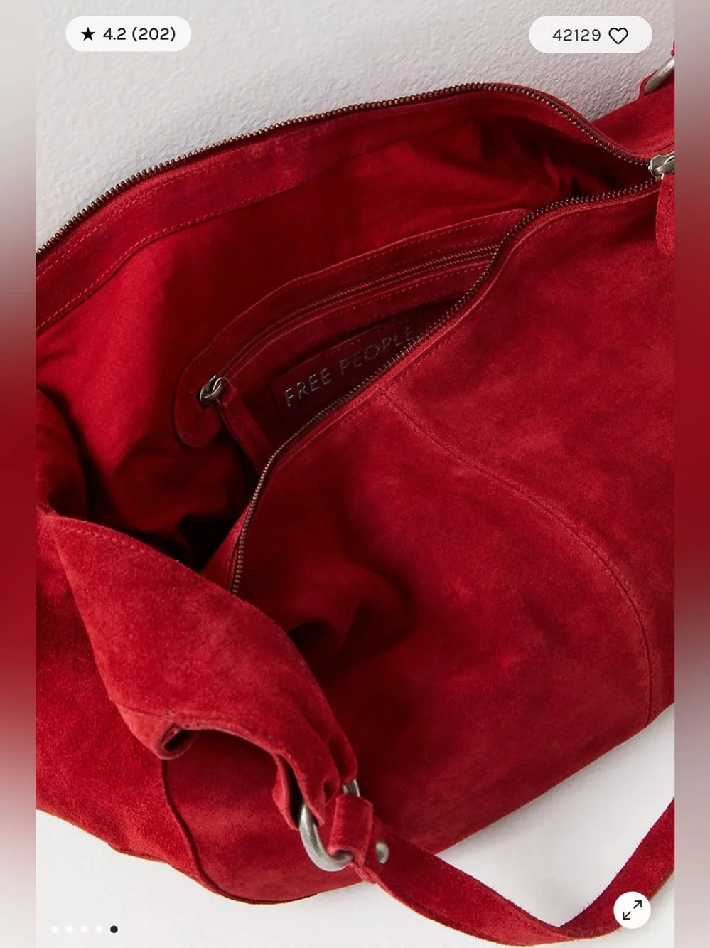 Free People Roma Suede Hobo Tote Bag - Picture 5 of 12